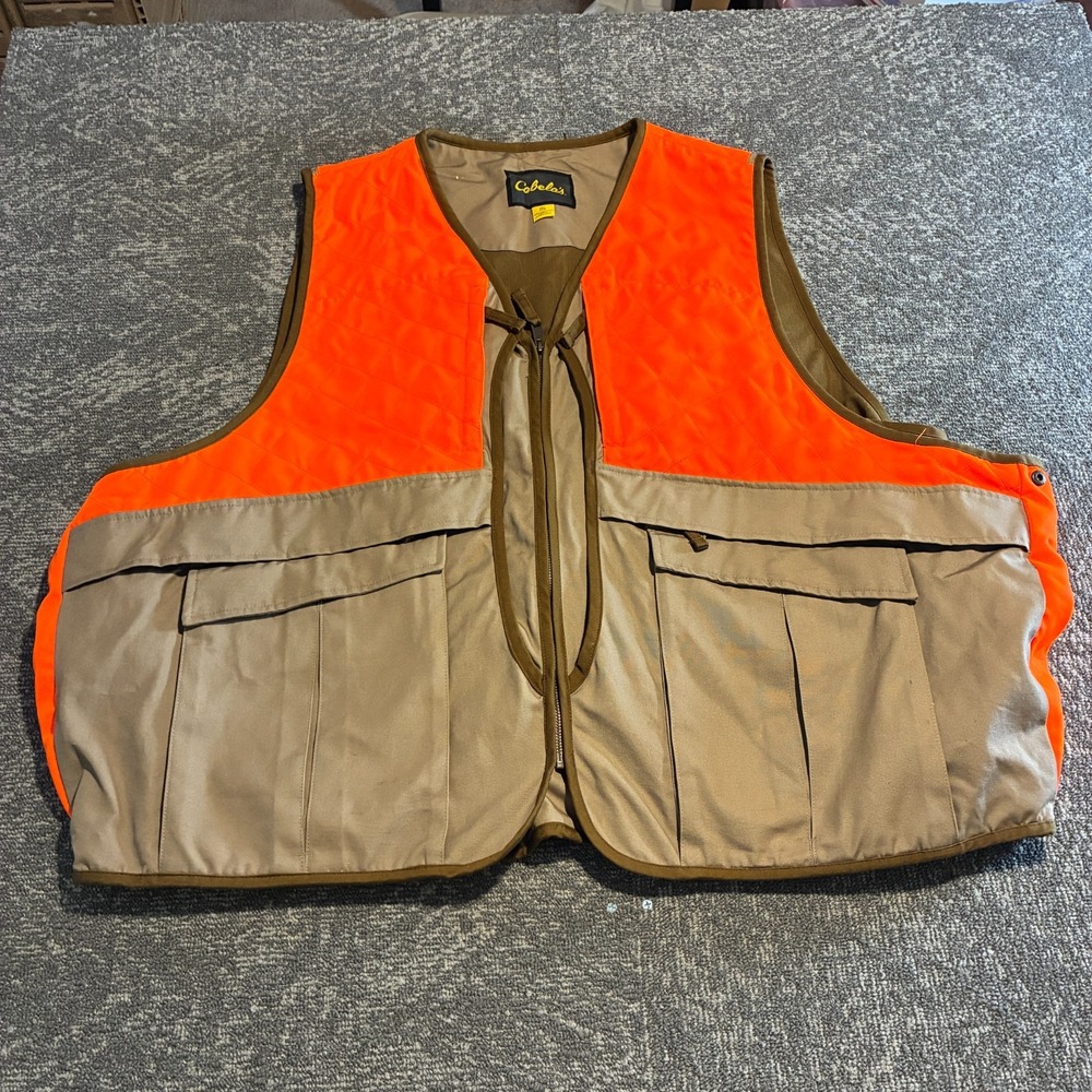 Cabela's Bass Pro Shops Blaze Orange Hunting Vest Mesh Back Game Bag Men's 3XL